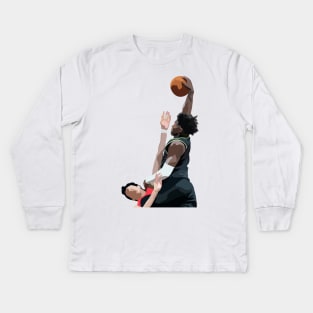 Anthony Edwards Dunk on Yuta Watanabe | Minnesota Timberwolves Kids Long Sleeve T-Shirt